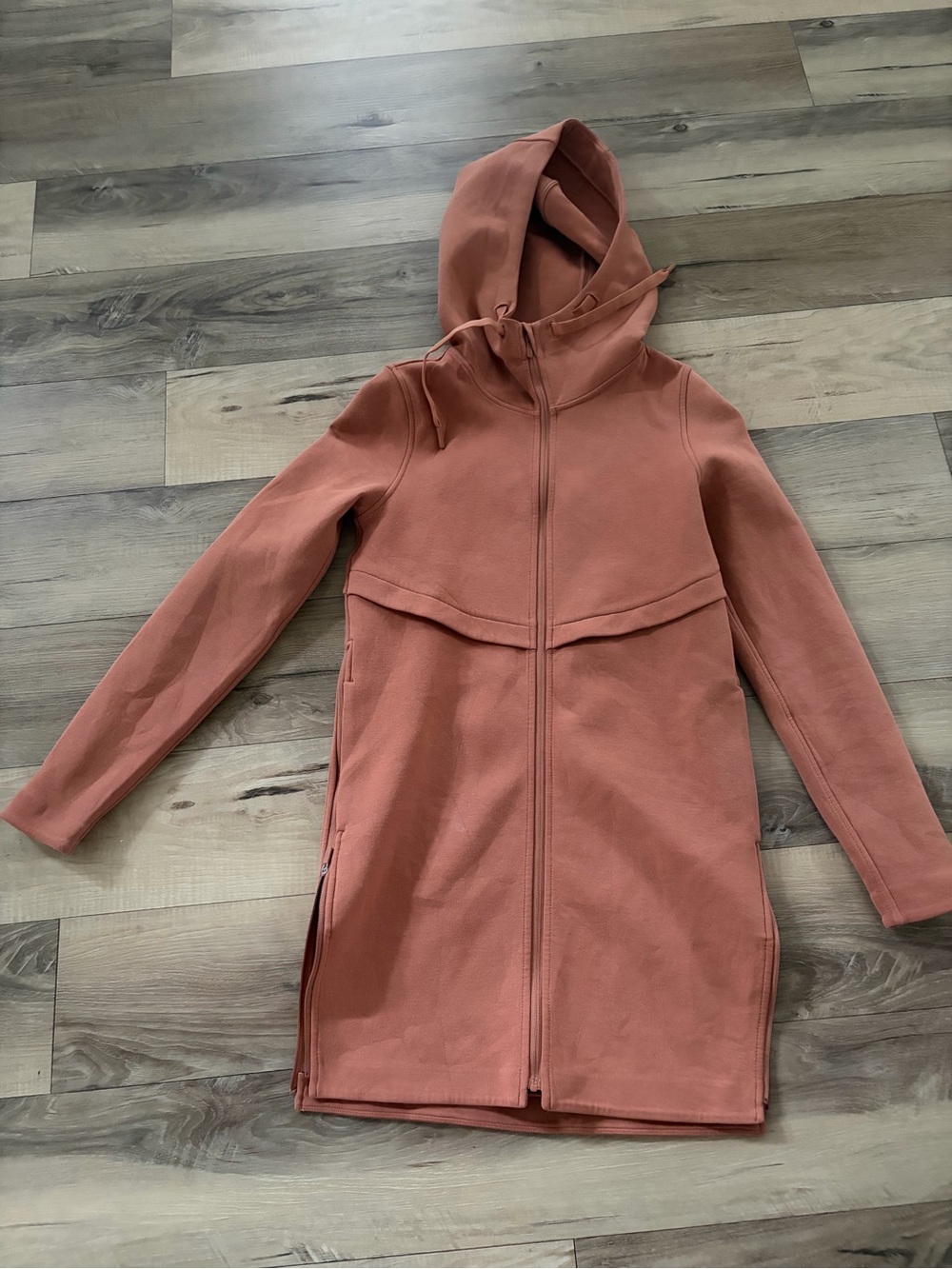 lululemon athletica Long Hooded Zip Jacket in Dusty Rose